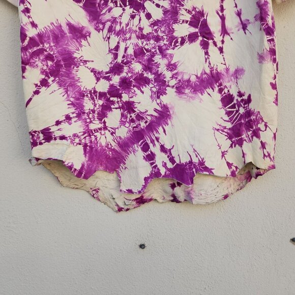 ALEXANDER WANG Tie Dye Genuine Leather Raw Hem Top - Picture 3 of 12